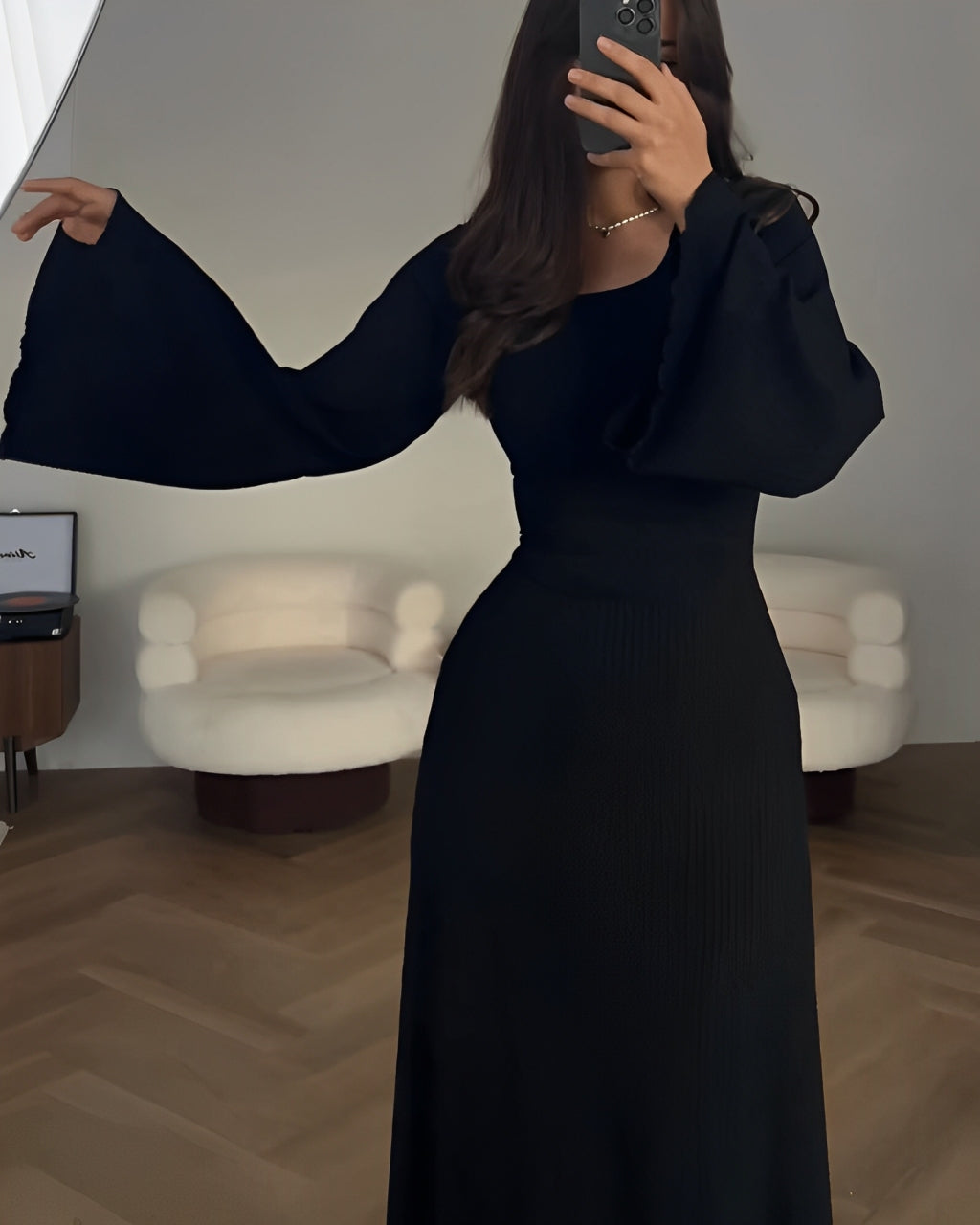 Ribbed Knit Midi Dress
