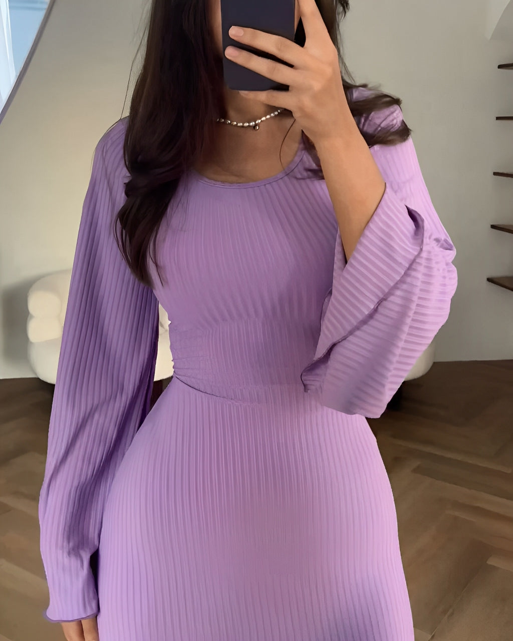 Ribbed Knit Midi Dress