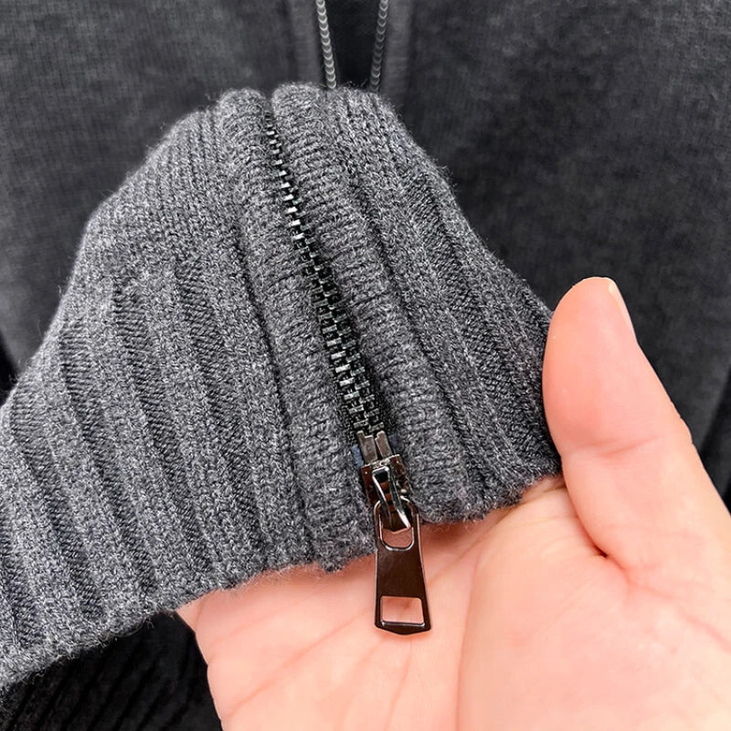 Premium Double-Zip Slim-Fit Cardigan