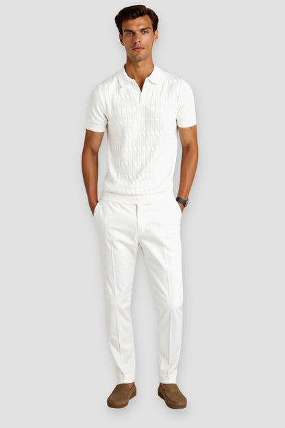 Premium V-Neck Knit Polo