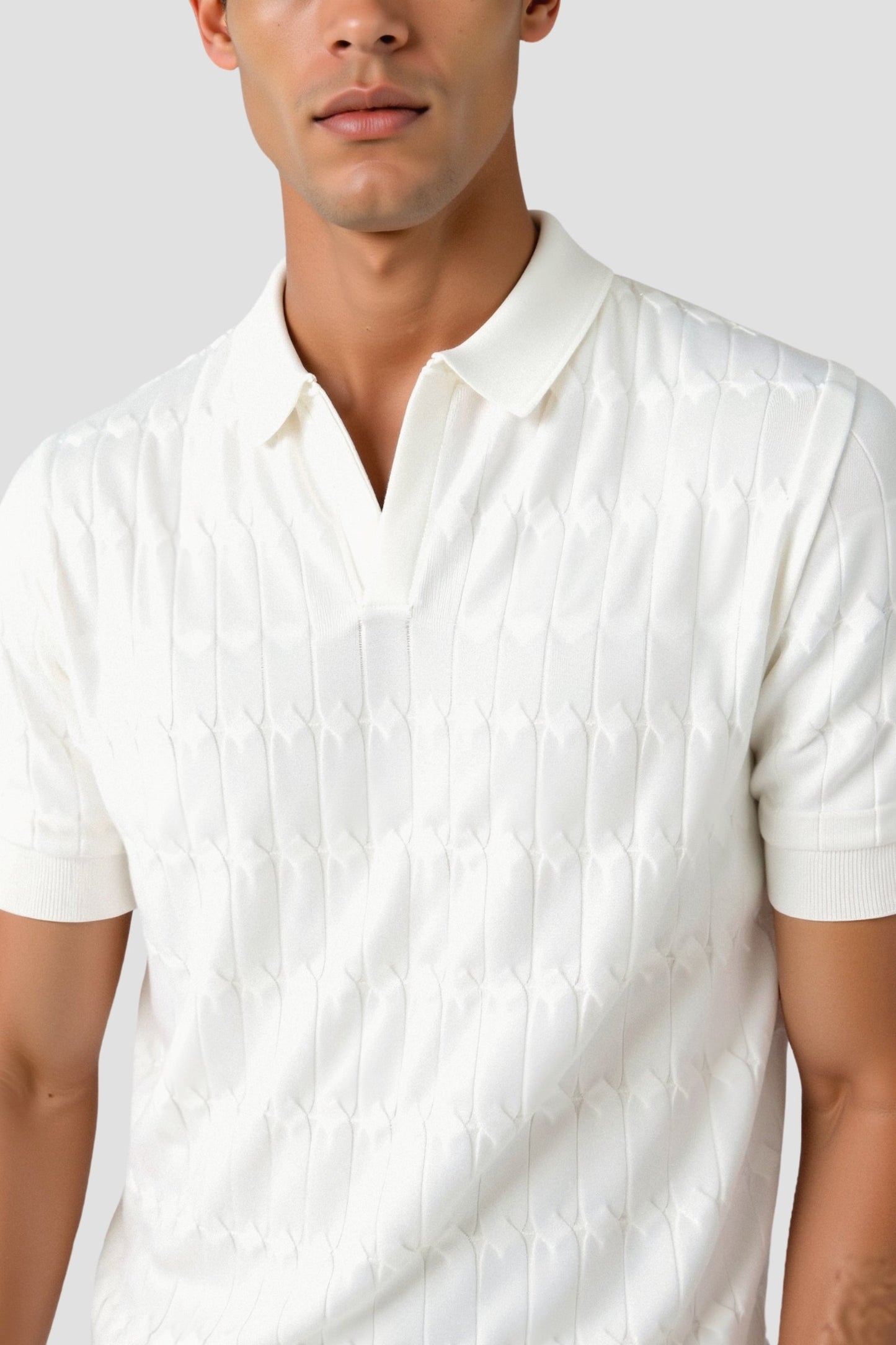Premium V-Neck Knit Polo