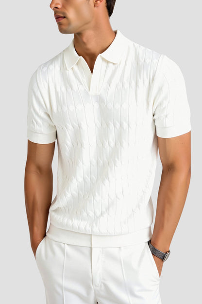 Premium V-Neck Knit Polo