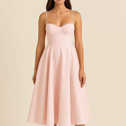 Midi Dress with Spaghetti Straps