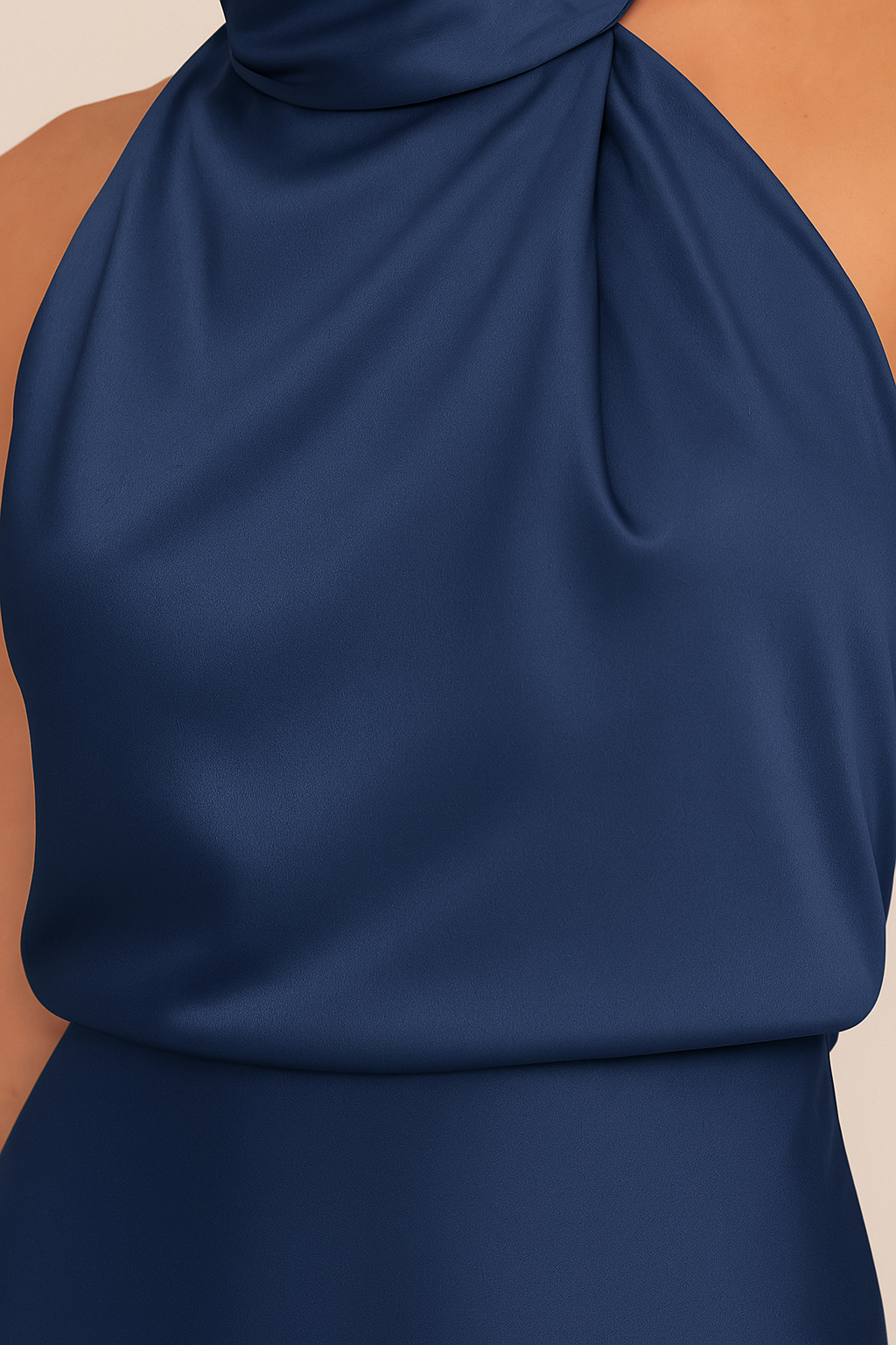 Silk Drape Neck Dress