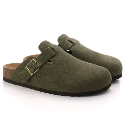 Minimalistische Wildleder-Clogs