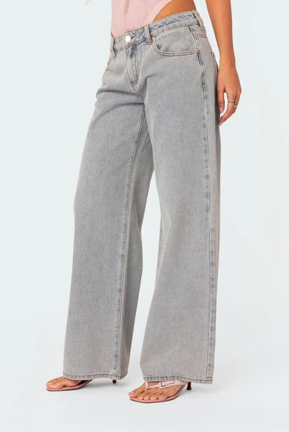 Pink Bow Baggy Jeans