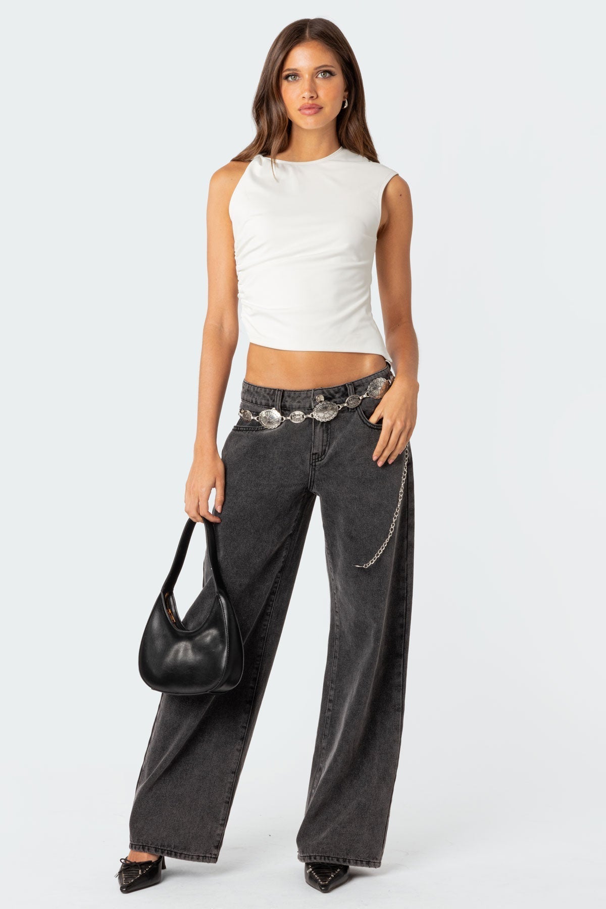 Low Rise Wide Leg Jeans