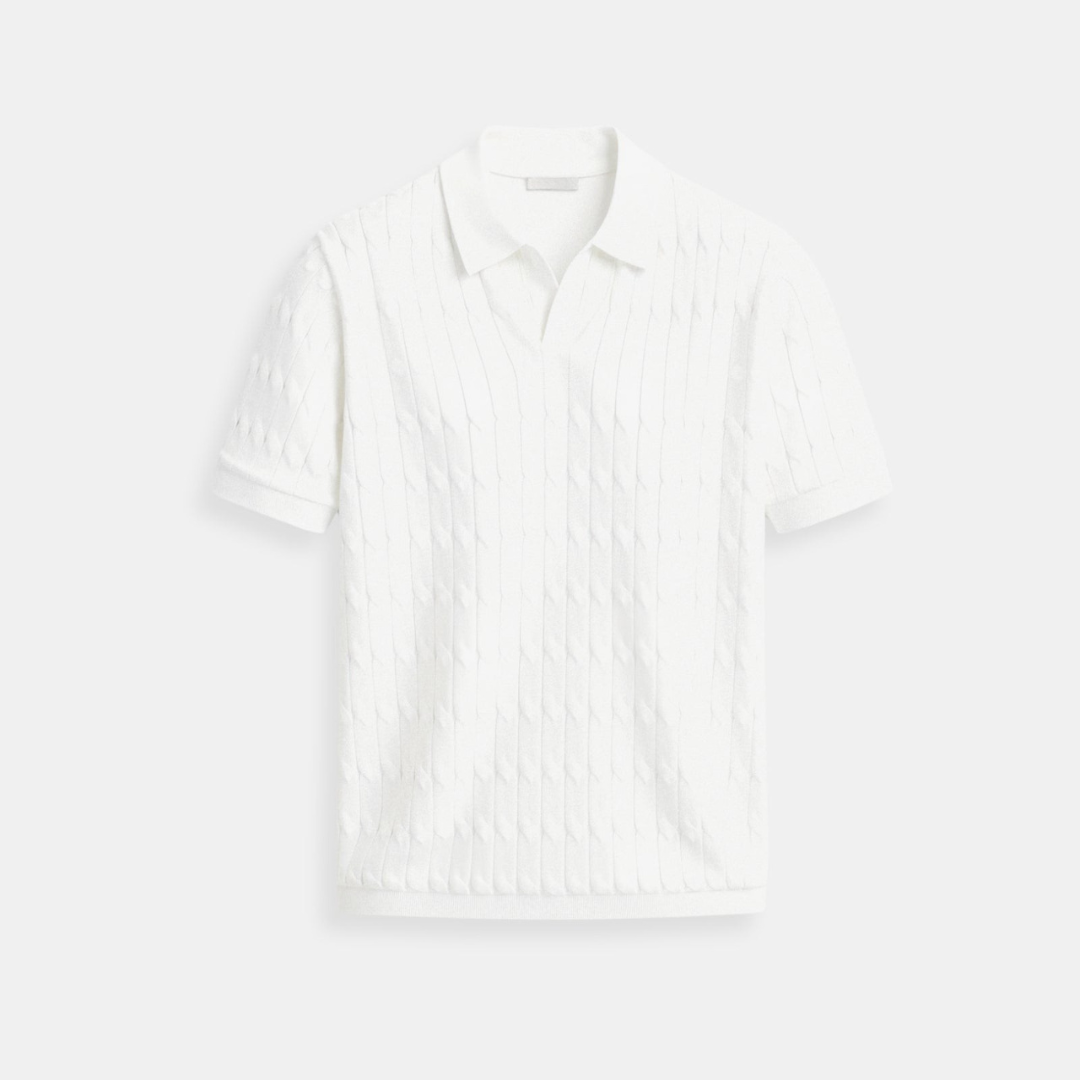Premium V-Neck Knit Polo