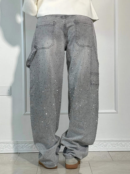 High-Waist Glitter Denim