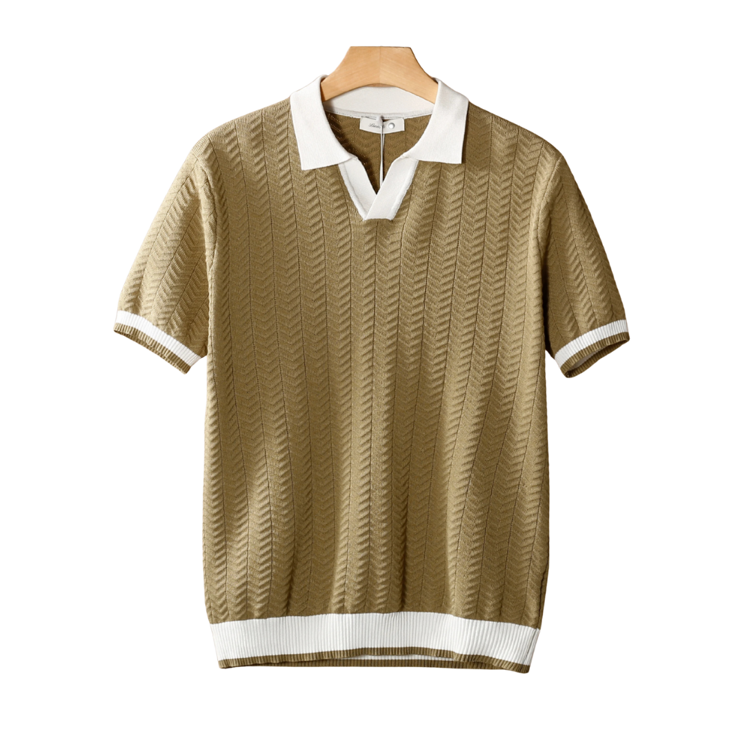 Contrast Textured Polo