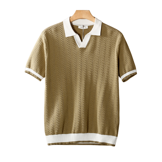 Contrast Textured Polo