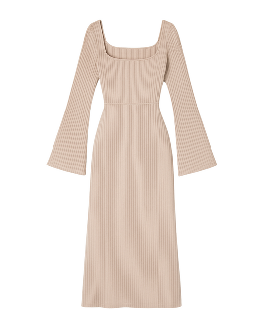 Ribbed Knit Midi Dress