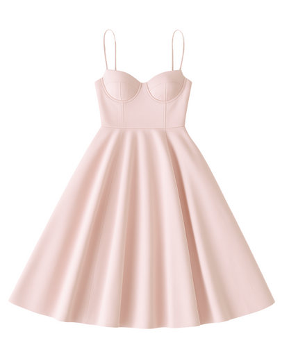 Midi Dress with Spaghetti Straps