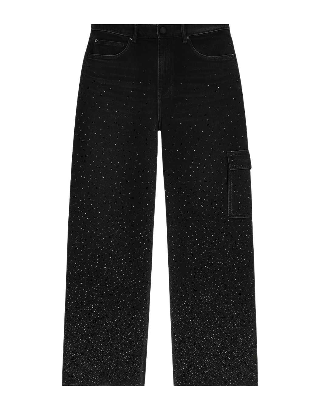 High-Waist Glitter Denim
