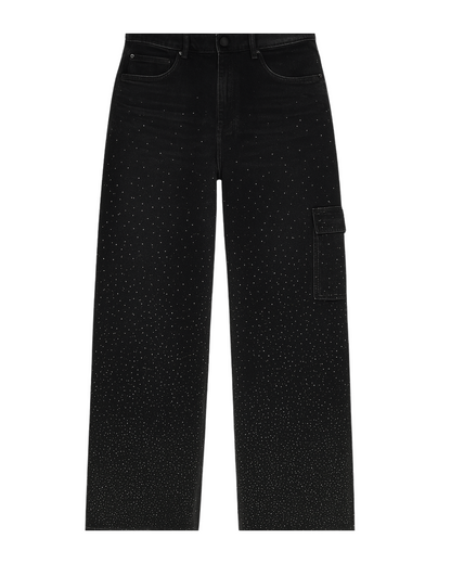 High-Waist Glitter Denim