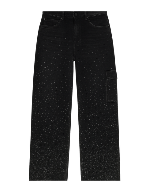 High-Waist Glitter Denim