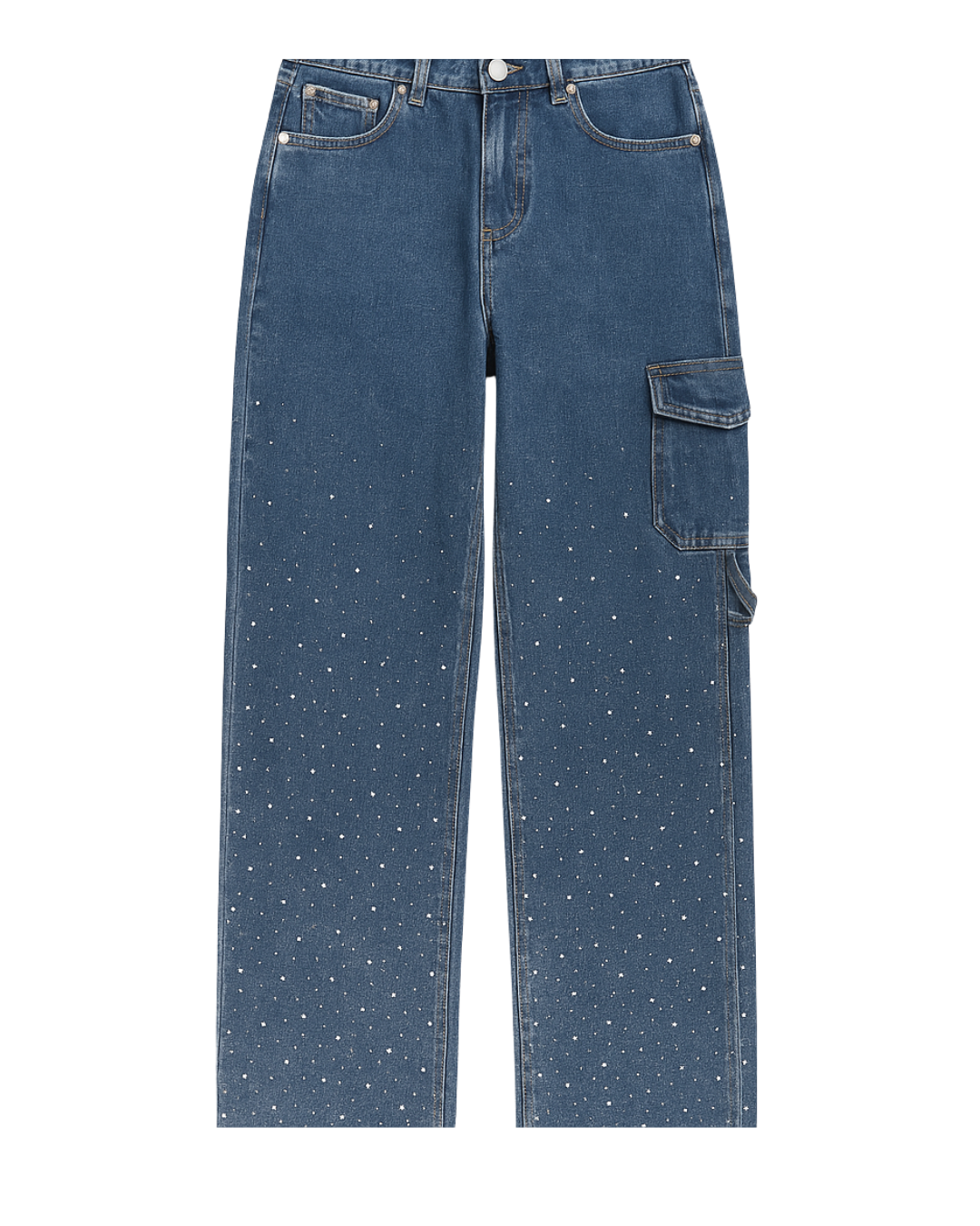 High-Waist Glitter Denim