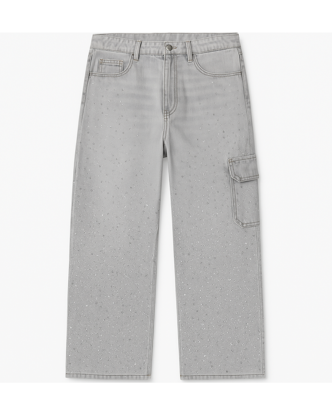 High-Waist Glitter Denim