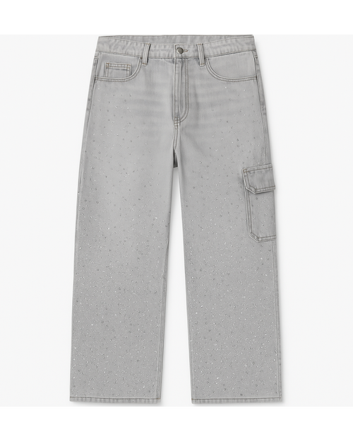 High-Waist Glitter Denim