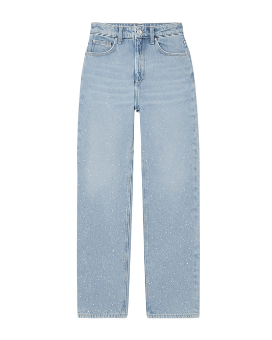 High-Waist Glitter Denim