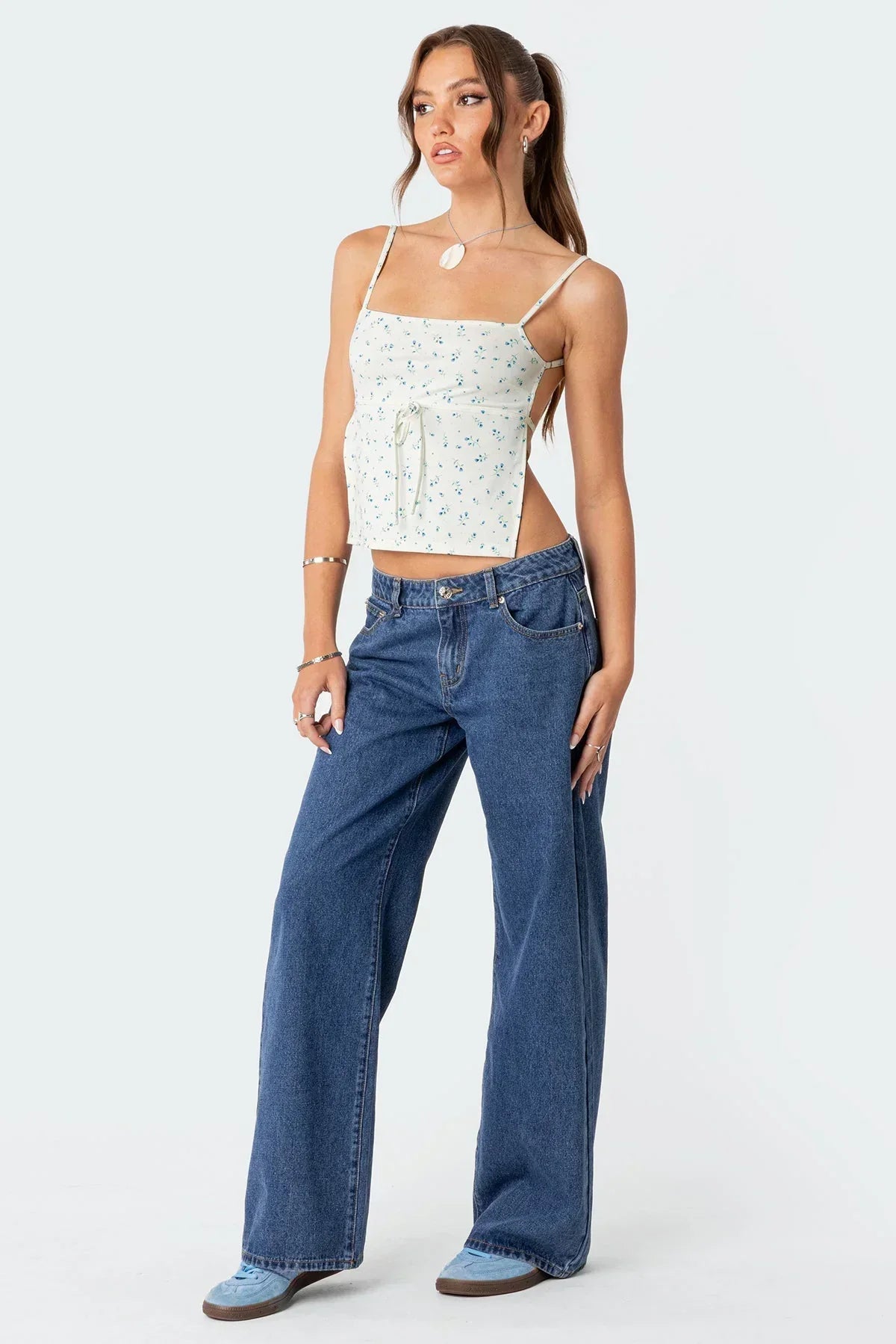 Low Rise Wide Leg Jeans