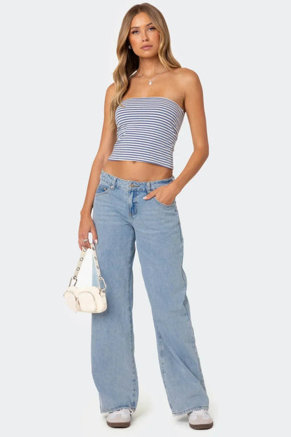 Low Rise Wide Leg Jeans