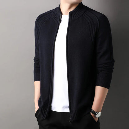 Premium Double-Zip Slim-Fit Cardigan