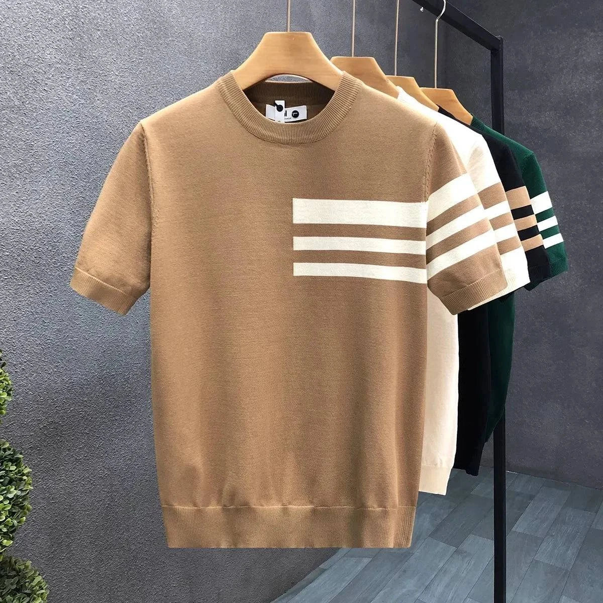 Modern Striped Short-Sleeve Shirt