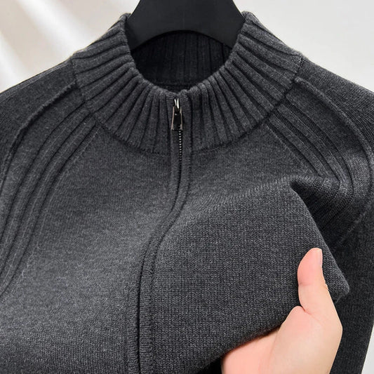 Premium Double-Zip Slim-Fit Cardigan