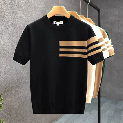 Modern Striped Short-Sleeve Shirt