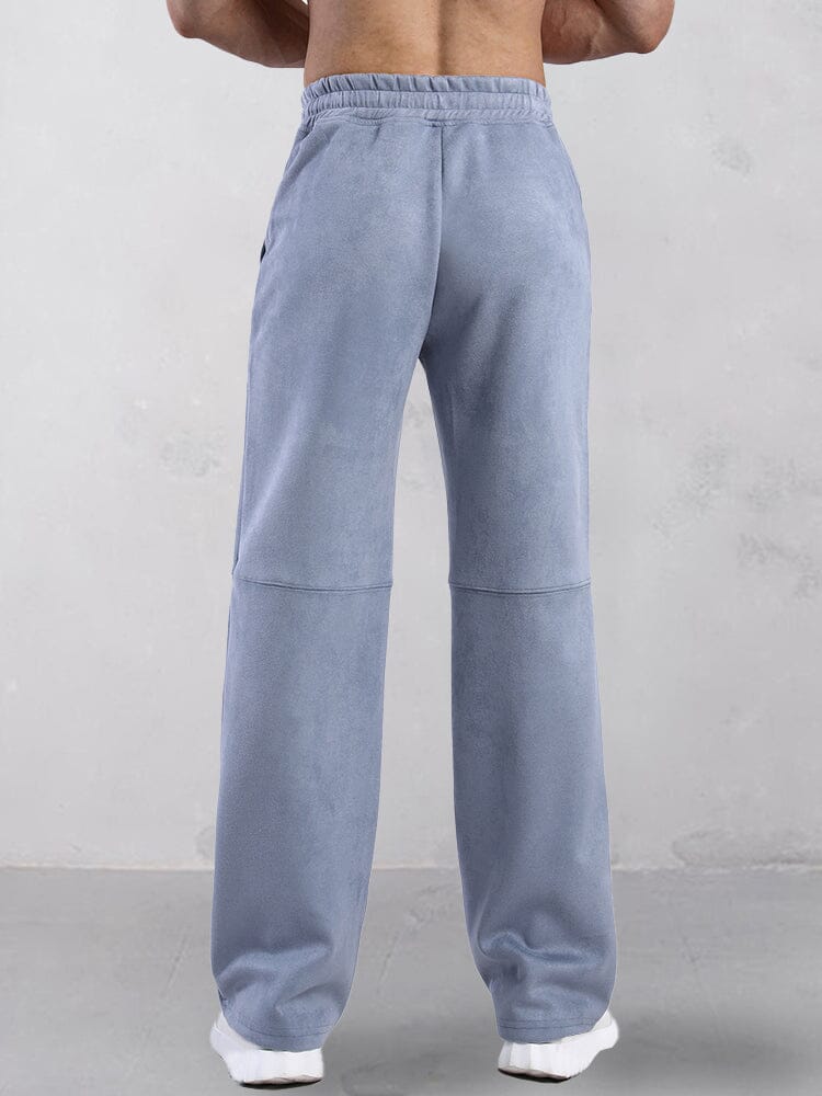 Casual Straight Leg Suede Pants