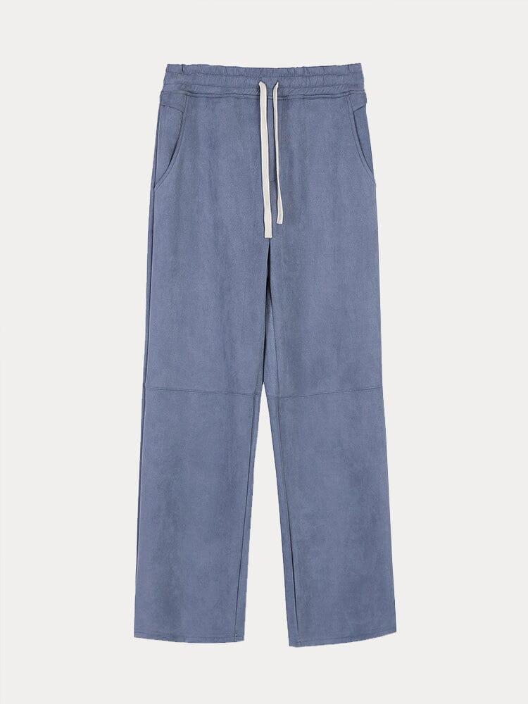Casual Straight Leg Suede Pants