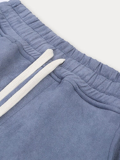 Casual Straight Leg Suede Pants