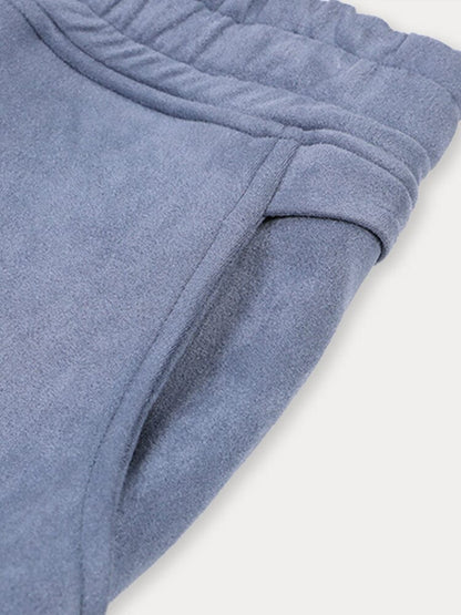 Casual Straight Leg Suede Pants
