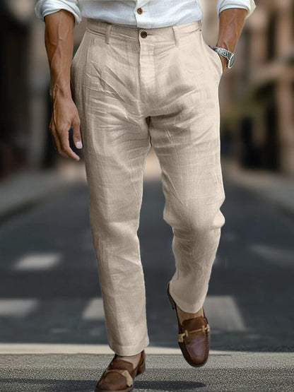 Essential Regular Fit Cotton Linen Pants