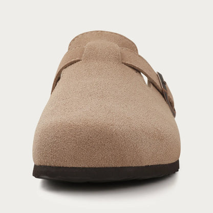 Minimalistische Wildleder-Clogs