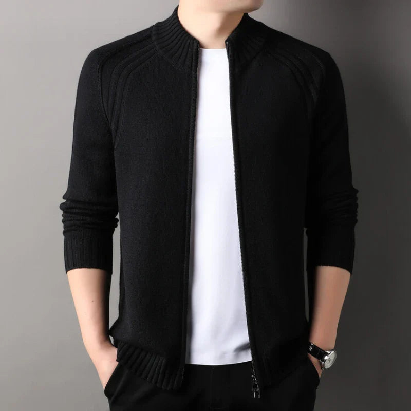 Premium Double-Zip Slim-Fit Cardigan