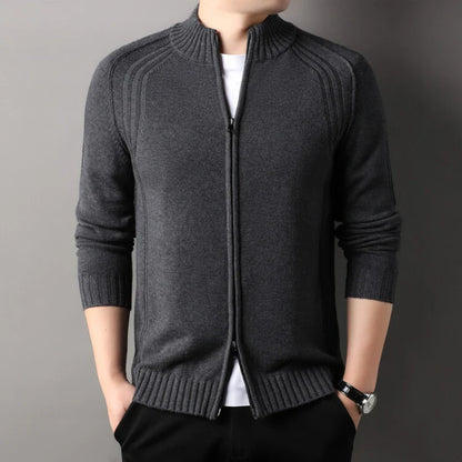 Premium Double-Zip Slim-Fit Cardigan