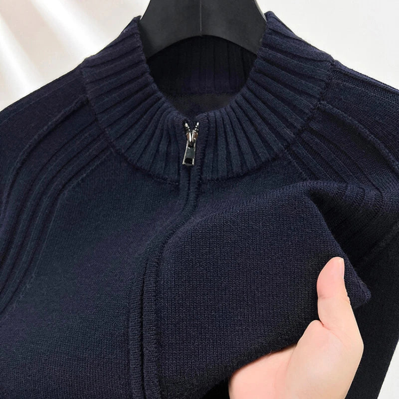 Premium Double-Zip Slim-Fit Cardigan