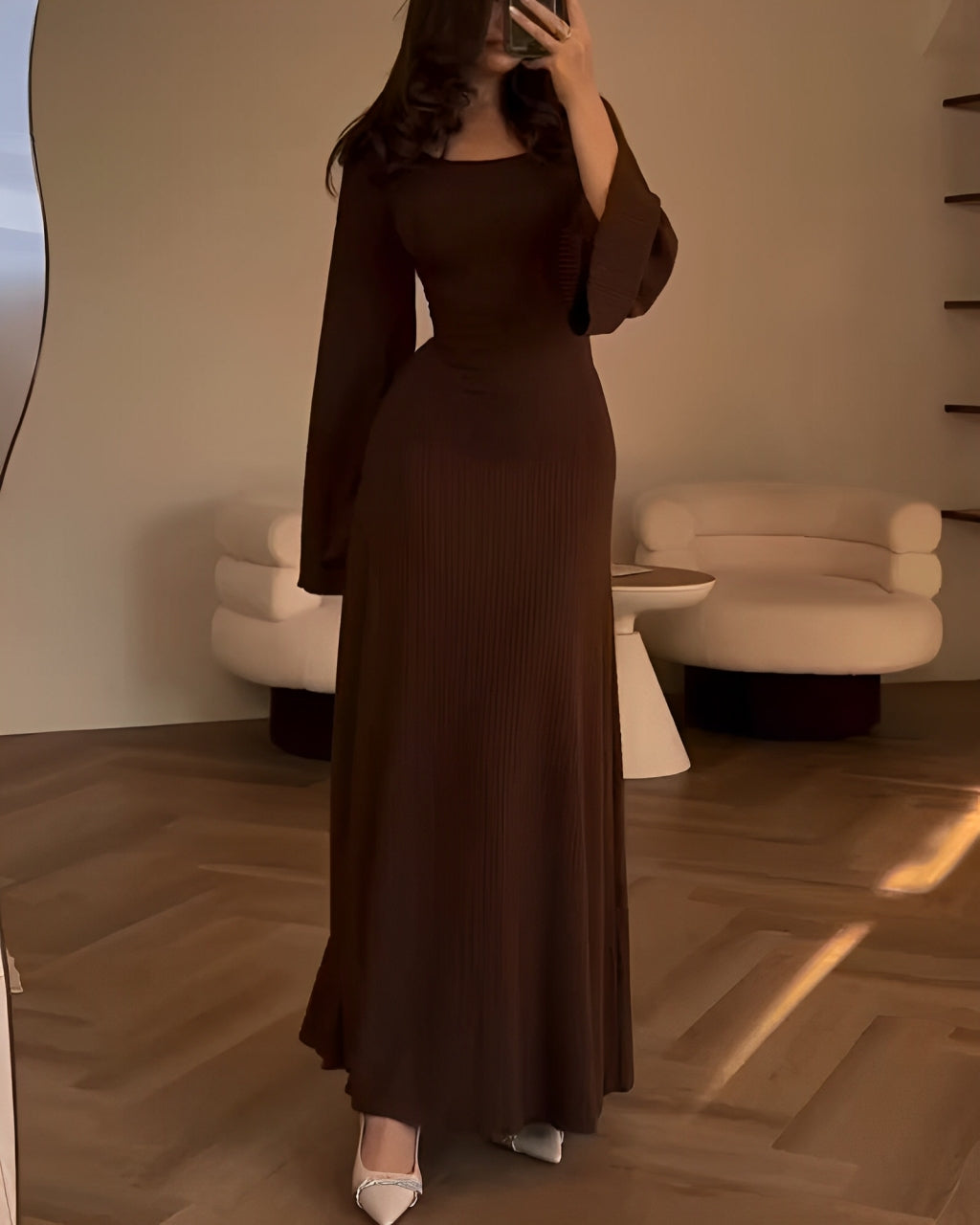 Ribbed Knit Midi Dress