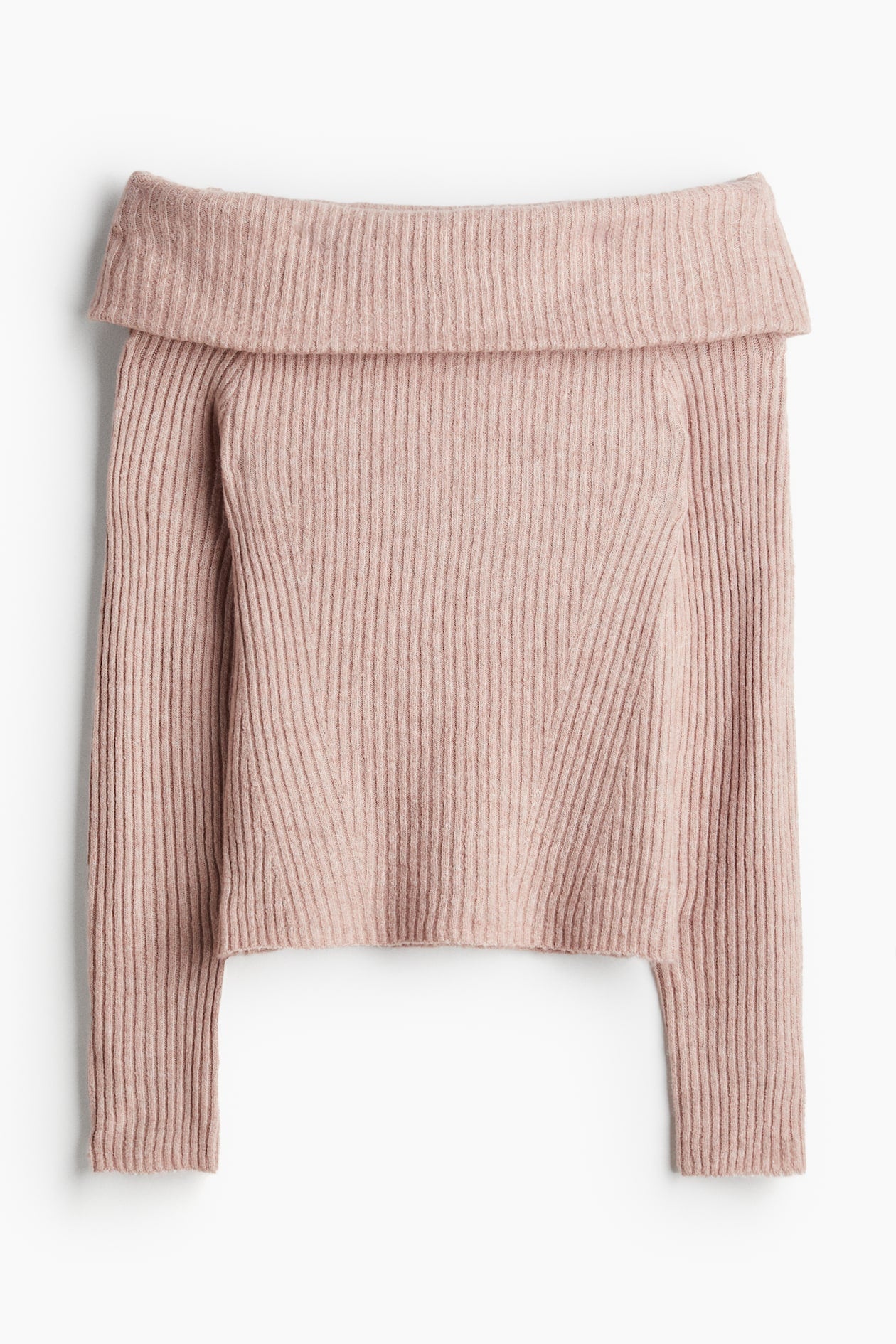 Off Shoulder Ribbed Sweater