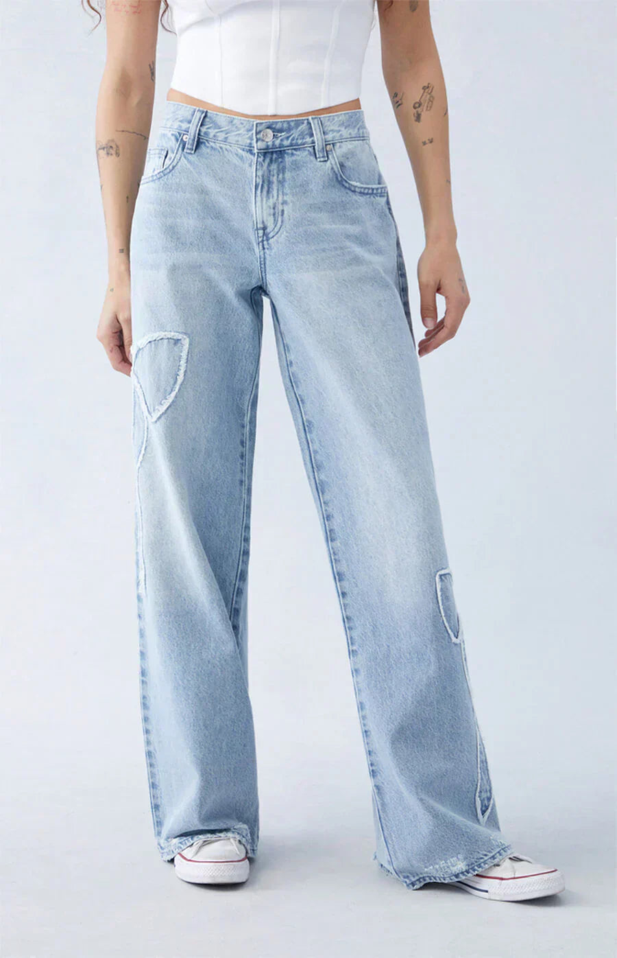 Pink Bow Baggy Jeans